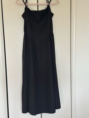 Classic Black Slip Dress - Women's Elegant Maxi